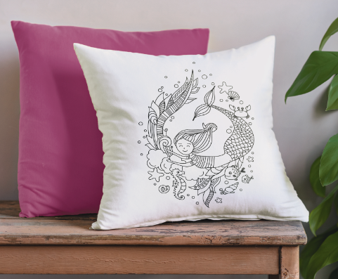 Zeemeermin kussen, wit